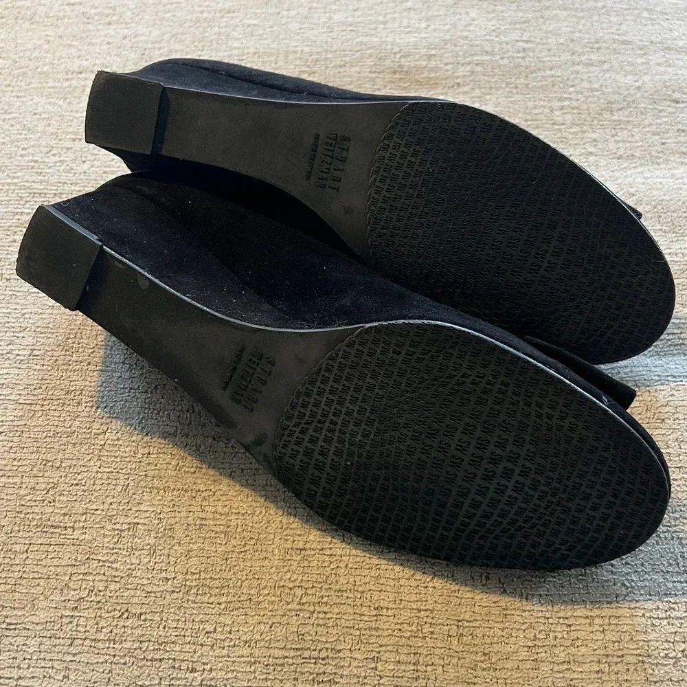 Stuart Weitzman Be Fabulous Black Suede Wedge Heels Women's Sz 9 M w/ Box - Picture 5 of 7